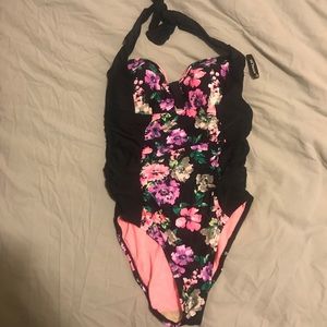 Floral Print One Piece Swim Suite